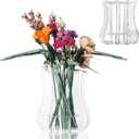 Vase Holder fit for Lego Flowers Bouquet - Acrylic Puzzle Vase fit for Lego Botanical Collection Building, Adult Gift Display Stand for Roses Orchid Sunflower (Transparent)