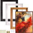 18x24 Canvas Floater Frame, Fits 1" to 1.25" Deep Gallery-Wrapped Canvas, Wood-Grain PS Floating Picture Frame for Paintings and Prints, Hanging Hardware Included, Dark Brown