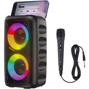 Portable Bluetooth Speaker, Karaoke Machine for Adults and Kids, with Lights Loud Big Bluetooth Speaker, Rechargeable Dj/ PA Speaker System with TF Card, AUX in, REC, TWS for Outdoor Sport Home Party