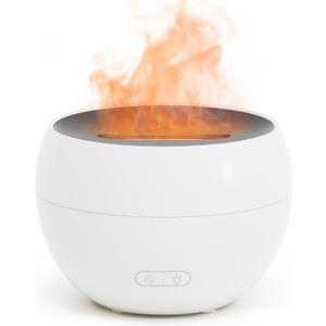 SALKING Essential Oil Diffuser, Fireplace Fire Flame Aromatherapy Diffuser, 150ml Ultrasonic Cool Mist Humidifier, Scent Aroma Diffuser with Auto-Off Function for Home, Room (White)