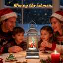 Christmas Snow Globe Water Lantern Musical Glitter Santa Claus Christmas Tree Decor, USB or Battery Operated Christmas Lantern for Thanksgiving 10.7" x 3.7" x 3.7"