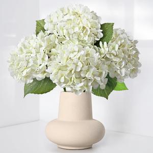 4PCS Hydrangea Artificial Flowers, Real Touch Flowers, 20" Faux Hydrangea Flowers, Latex Real Touch Hydrangea, Fake Flowers for Home Decor Party Bouquet Wedding Decoration, White