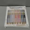 Linbsunne Gel Pens Black Ink Pen 0.5mm fine Point Pens Smooth Writing Retractable Office Supplies (12-count)