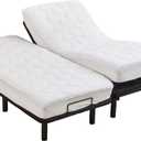 Kingnex Quilted Split King Mattress Topper Pad for Adjustable Bed Breathable Fitted Fluffy Pillow Top Mattress Pad