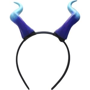 MOSTORY Devil Horns Headband for Adult - Demon Horns Headband for Halloween Cosplay Outfit Renaissance Photo Shoot Props (Blue)