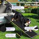 74'' L & 20'' W Longest Dog Ramp for Car - Extra Wide Portable Pet Dog Ramps for Large Dogs, Dogs Cars Ramp for Car SUV/Truck/RV/Bed, Lightweight Ramps with Non-Slip Mesh Up to 250LBS, Black
