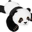 Plush Panda Stuffed Animal, Black and White Weighted Plush Pillow, 29" Soft Cuddly Toy, for Kids and Girls Birthday Christmas
