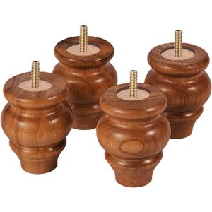 Sofa feet-Wood Couch Legs 3.5 inch Wood Color,Round Sofa Legs Set of 4,Couch Legs Replacement,for Chair Legs Dresser Legs Cabinet Legs