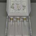 Modern Gold Design Shampoo and Conditioner Dispenser, Large 27oz Shower Soap Dispenser, Set of 3 Refillable Empty Plastic Pump Bottles for Bathroom, 6 Waterproof Labels Included, (Clear & White)