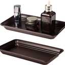 Vintage Farmhouse Decor Metal Vanity Tray(1 Pack),Countertop Guest Hand Towel Storage Organizer Tray Dispenser, Sturdy Holder for Perfume, Cosmetics, Jewelry, Makeup Bathroom Organizer (Bronze) (1 Pack (9.9" x 5.9" x 1.1"))