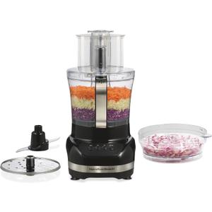 Hamilton Beach Big Mouth Duo Plus 12 Cup Food Processor & Vegetable Chopper with Additional Mini 4 Cup Bowl, Black (70580)
