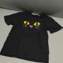Black Cat Face Shirt | Kids Easy Black Cat Halloween Costume TShirt S