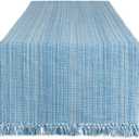 DII Variegated Tabletop Collection, Table Runner, 13x72, Light Blue