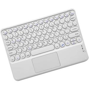 Thanice Wireless Keyboard with Touchpad, Ultra-Slim Portable Rechargeable Bluetooth Keyboard, Ipad & Android Windows Device Compatible (White)