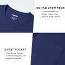 Cotrasen Men's Long Sleeve Shirts Cotton Crew Neck Pocket T Shirts Moisture Wicking Soft Comfort Casual Tee Shirts (M)