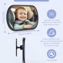 Baby Car Mirror for Backseat - Rear Facing Car Seat Mirror Safety for Infant Newborn - Easily Observe the Baby Move,Clear Wide View,360Rotation, Secure, Shatterproof - Black