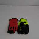 BOSS Men's Task High Performance Synthetic Leather Palm Work Gloves, Abrasion Resistant, Black, Red, Yellow, L
