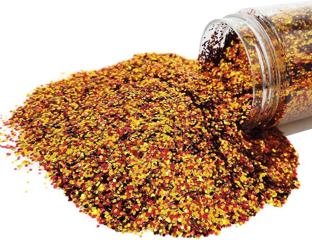 TWINKLING Holographic Glitter, Chunky Glitter, Glitter Sequins, Face Glitter for Slime face Art Resin Epoxy Craft, Nail Art, Makeup, Tumblers Slime,0.6mm,100g (Crystal Color)