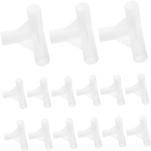 20pcs Tee Canopy Parts 3/8 Push to Connect Fittings 3 Way Tent Pole Connector Tent Pole Repair Joints Gazebos Connectors White Plastic Outdoor Awning