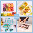 Patent Design Ribbed Snackle Box Container Divided Serving Tray with Lid and Handle -Charcuterie Container Portable Storage Organizer for Candy, Fruit, Beach, Picnics1 pcs, Pink