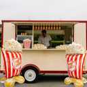 4pcs 60" Giant Popcorn Balloons, 3D Standing Foil Balloon Decorations for Carnival Circus Theme Movie Night Birthday Baby Shower Popcorn Bar & Cannes Party Decor