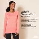Amazon Essentials Women's Brushed Tech Stretch Long-Sleeve Crewneck Shirt (Available in Plus Size) (Pink, M)
