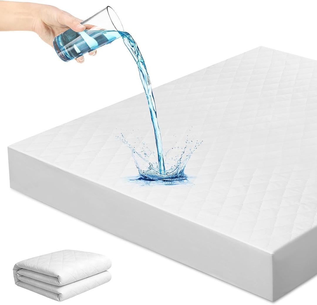 Waterproof Mattress Protector, Bedding Quilted Fitted Mattress Pad, Elastic Mattress Topper Cover, Machine Washable Fits Mattresses up to 11 .81 Inches, 72x38 inches