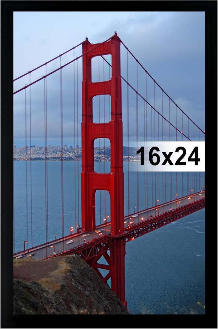 BESCRCL 16x24 Frame Wall Hanging Photo Frame, 16 x 24 Poster FrameBlack, 1 Pack