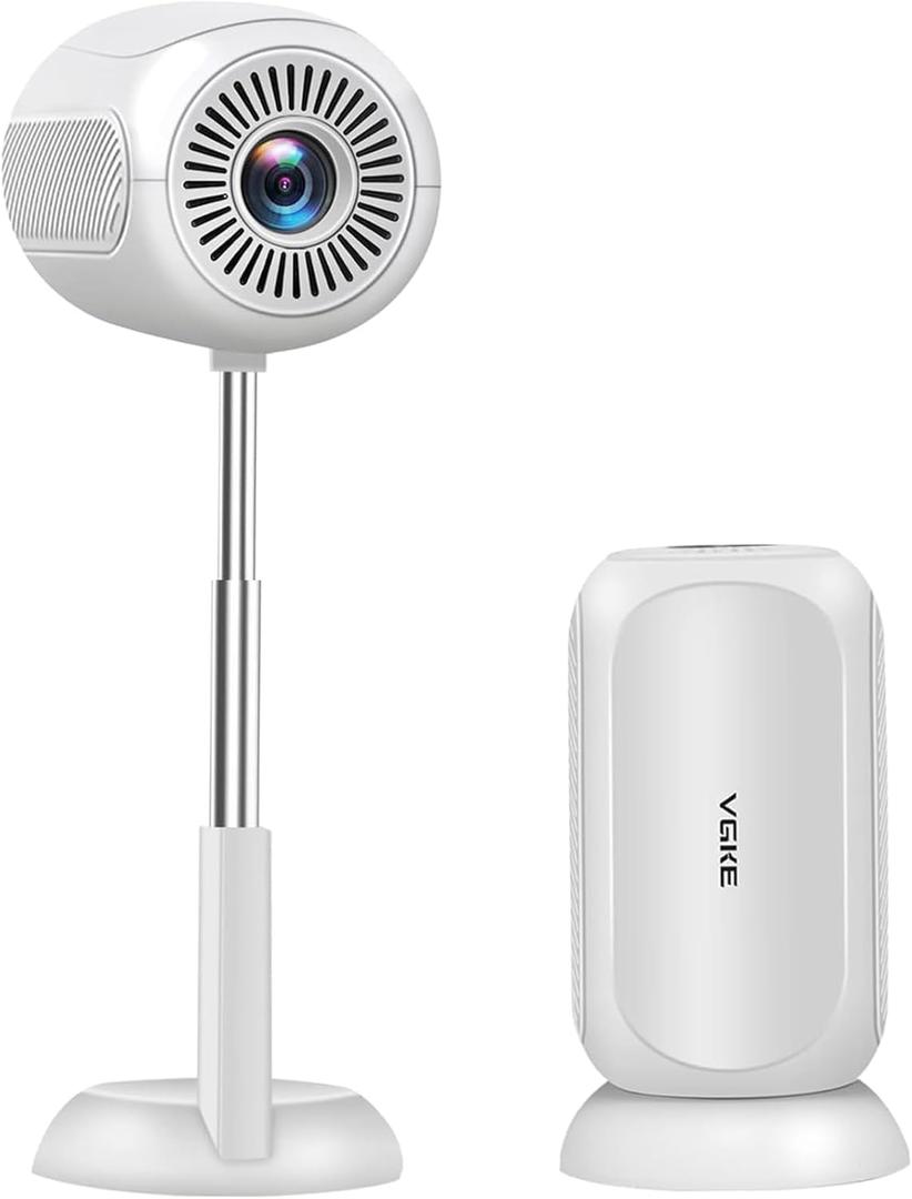 VGKE Mini Projector with WiFi6 and Bluetooth, Portable Outdoor Movie Projector Supports 4K, Auto Keystone Correction, Short Throw Movie Projector Compatible with HDMI/USB/Smartphone/TV Stick