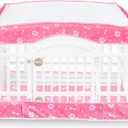 2 Pack Dog Playpen Cover and Bottom Pad Fits for 36 Inch 4 Panels Pet Playpen, Dog Crate Pad Puppy Play Pen Cover, Hoop and Loop Design (Note: Playpen Not Included) -Pink