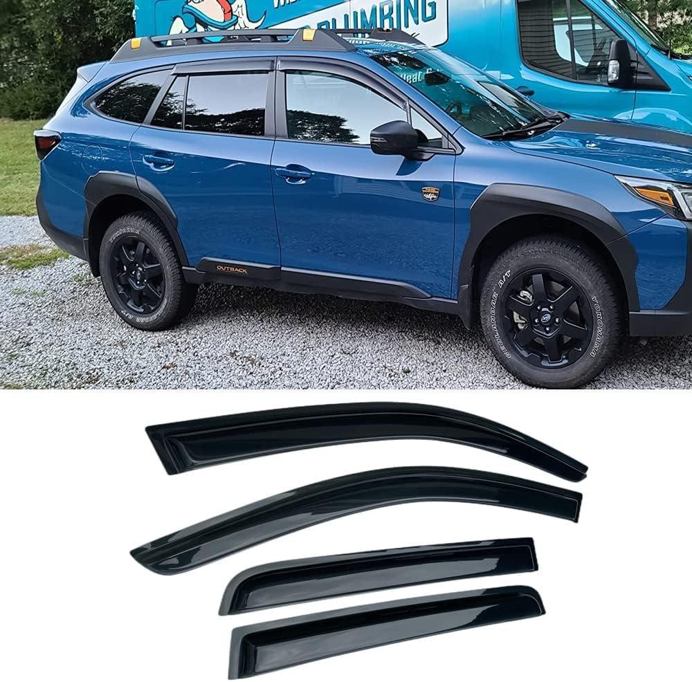 94376 Side Window Visors Wind Vent Deflector,4pcs Outside Mount Tape-On Nice Sun Rain Guards Set for 2015-2019 Subaru Outback