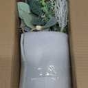 Faux Flowers with Vase,Artificial Silk Roses in Vase, Fake Plant Eucalyptus Flower Arrangement for Home Office Farmhouse Bathroom Dining Table Centerpiece Decorations Coffee Table Decor (Dusty Blue)