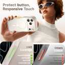 for iPhone 17 Pro Case for Women Girls,Compatible with MagSafe,Camera Control,Full Camera Protection, Cute Wave Magnetic Phone Case for iPhone 17 Pro,Stone