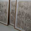 Beige Floral Canvas Wall Art Neutral Botanical Wall Decor 12x16 Inch Set of 3 for Living Room Bedroom Bathroom