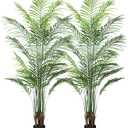 Artificial Palm Tree 6Ft Faux Dypsis Lutescens-Tall Fake Plants with Adjustable Branches,No Maintenance,Tropical Palm Tree for Indoor Decor - Ideal for Living Room,Office,Commercial Spaces,2pcs (Green)