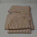 JELLYMONI King Duvet Cover Set, Cotton Duvet Cover 3 Pieces with Zipper Closure, 1 Duvet Cover and 2 Pillowcases(White with Rust Striped)
