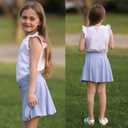BIG ELEPHANT Girls Skorts, 2-in-1 Flowy Shorts with Pockets | Built-in Liner, Elastic Waist, Soft Active Skirt Shorts for Sports, Dance, School, and Everyday Wear