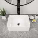 16"x12" Modern Vessel Sink Rectangular Above Counter White Ceramic Bathroom Vessel Vanity Sink Rectangle Basin