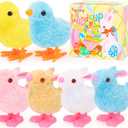 Tagitary Bunny and Jumping Chick Wind Up Toys Easter Plush Rabbit and Chicken Toy for Kids Toddlers Easter Egg Hunt Basket Party Favor Stocking Stuffers Classroom Prizes Christmas Birthday Gift