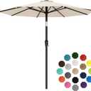 AreShark 9 FT Patio Umbrella for Outdoor, Outdoor Table Umbrella with Push Button Tilt and Crank, Outdoor Patio Umbrellas with 8 Sturdy Ribs for Market, Garden, Pool (Cream-white)