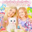 Tagitary Plush Toys Electronic Toy Cat That Walking and Meowing,Tail Wagging Interactive Toy Cat for Kids with Leash,Easter Christmas Birthday Gift for Toddlers Kids