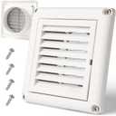 BEWAVE Dryer Vent Cover, Outdoor Exhaust Louvered Air Vent Cover for 4" Pipe with Screen 4 Screws for Long-Lasting Durability & Easy Installation, 6" x 6" Size