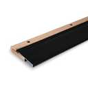 Exterior Door Threshold for Doorways, Adjustable Height, Aluminum and Oak Top Threshold - Door Sill - 36" Long x 5.75" Wide and 1.125" High. (Black Anodized, 5.75" Wide)