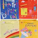 2 x YTJXIbg Birthday Gift Bag Medium Size with Handles &Tissue Paper & Wish Card, 8 Packs 4 Assorted Designs Birthday Bag for Boys Girls.