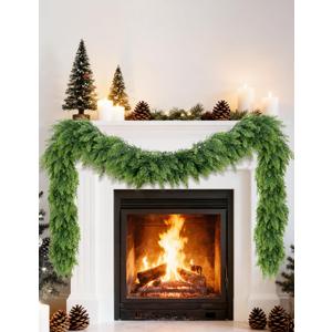 Real Touch Christmas Cedar Garland - Artificial Christmas Garlands Faux Pine Garland for Fireplace,Table, Stairs, Mantle, Window,Indoor Outdoor,Home,Holiday Decor(1 PCS,6 FT)