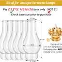 VIHOSE 6 Pcs Glass Oil Lamp Chimney Replacement, 2.13 x 6.5 Inches