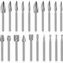 Honoson 20-Piece Wood Carving Tools Set - Includes HSS Engraving Drill Accessories & HSS Carbide Wood Milling Burrs - Universal Fitment for Rotary Tools, DIY Crafts