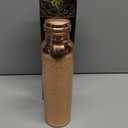 Pure Copper Water Bottle 34oz  Leakproof Jointless Ayurvedic Copper Flask, Handmade Black Honeycomb Hammered Design, Reusable Metal Bottle for Gym, Office, Home