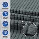 KEKUOU Stretch Oversized Sofa Slipcover 1 Piece Couch Sofa Cover (94"-110") Furniture Protector 4 Seater Sofa with Elastic Bottom for Kids,Pet.Jacquard Checked Pattern Fabric(X Large,Grey)