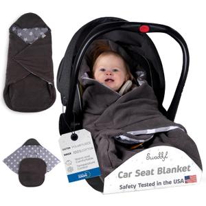 Swaddyl Car Seat Blankets for Babies Winter - Stroller Footmuff Carseat Cover Baby 5 Point Harness - Swaddle Bunting Bag (Grey)